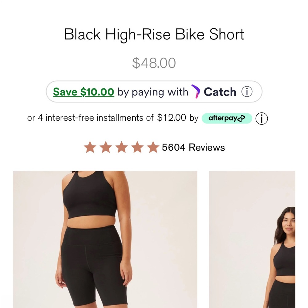 Girlfriend Collective XS High Rose Bike Short Black